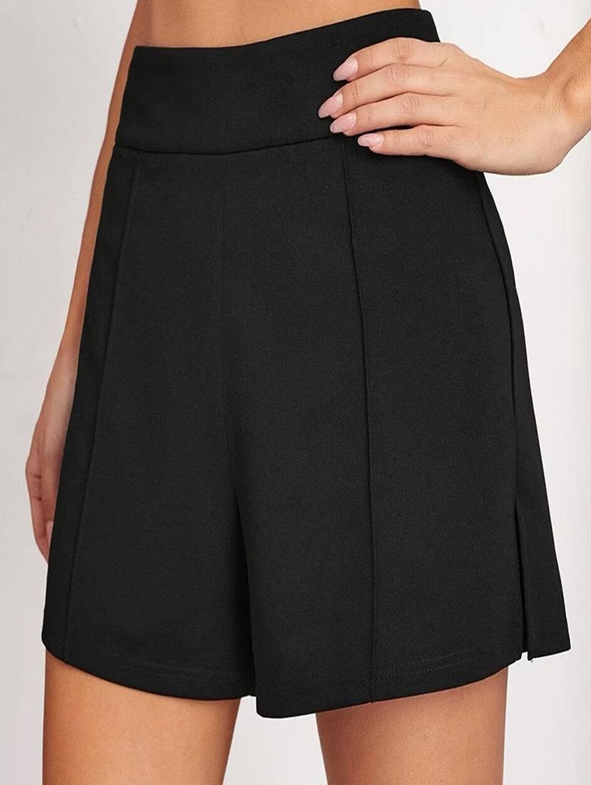women solid high rise short - 21926658 - Standard Image - 2