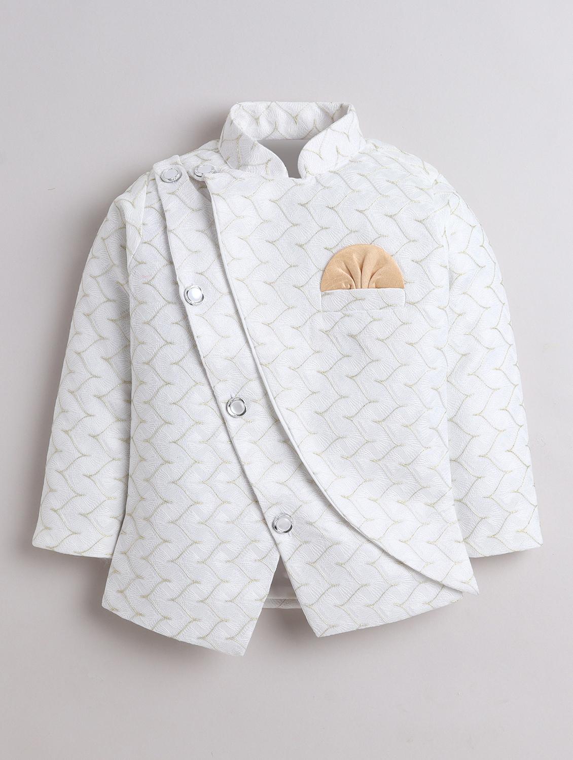 boys white embroidered sherwani set - 21926694 - Standard Image - 2