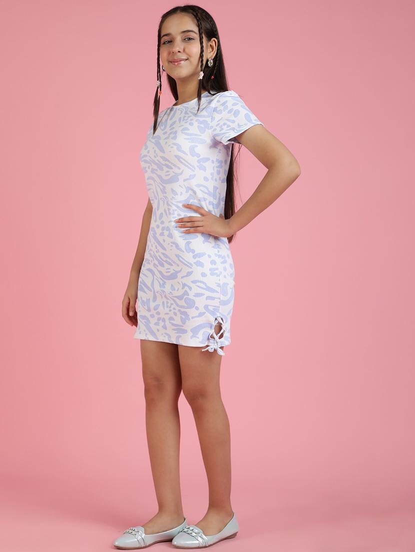 girls printed short sleeve bodycon dress - 21926802 - Standard Image - 2