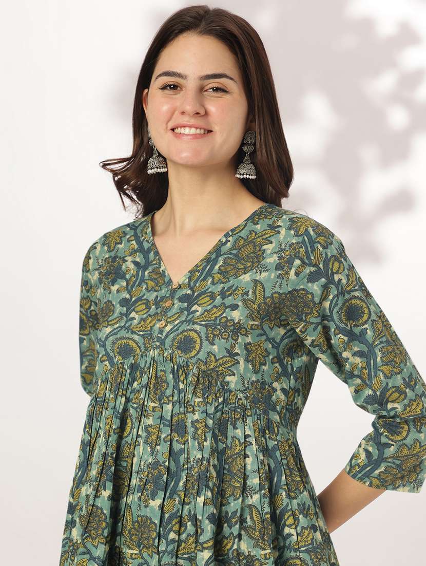 women three quarter sleeve kurta pant with dupatta set - 21926820 -  Standard Image - 2