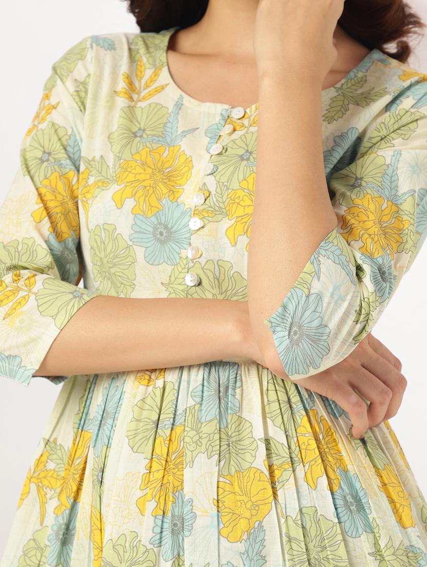 women floral printed flared kurti - 21926850 - Standard Image - 2