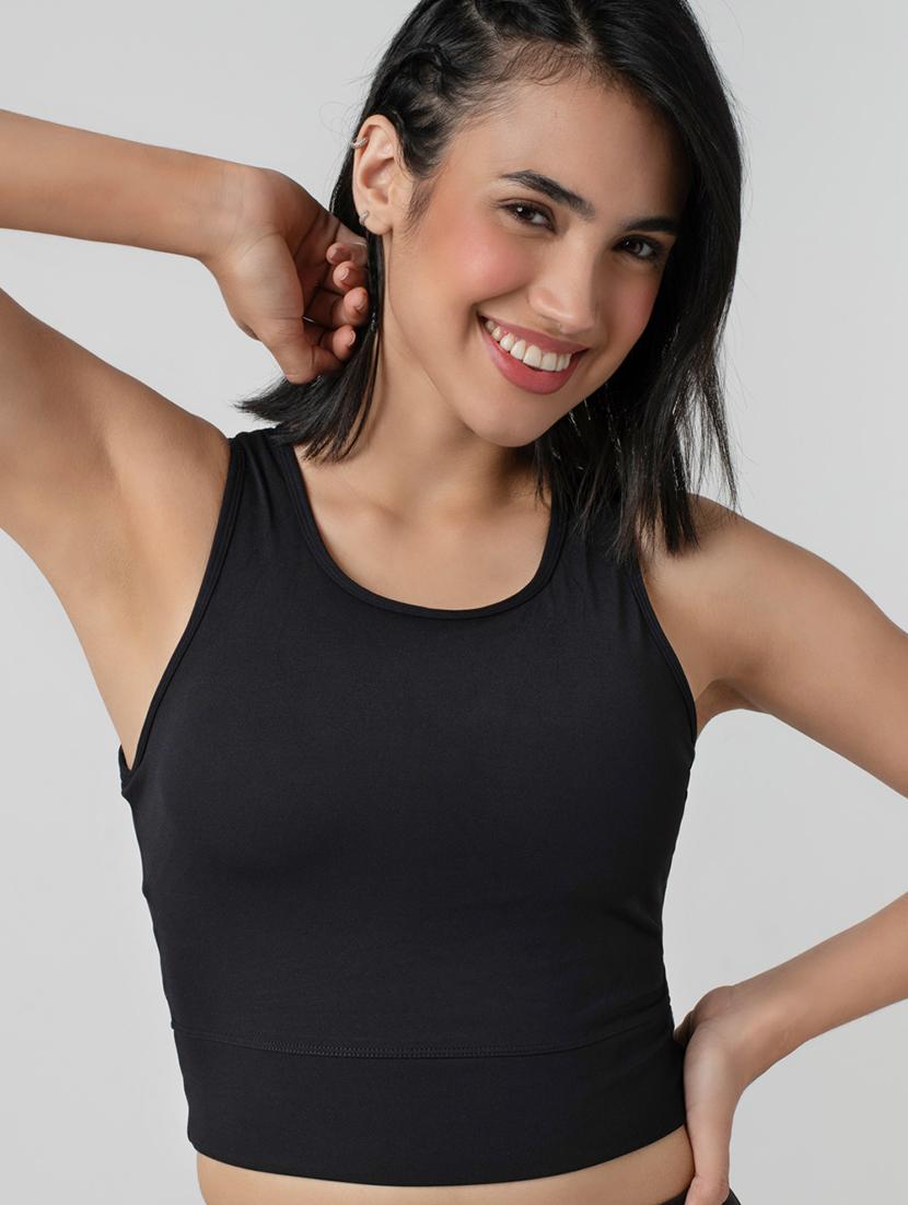 women solid lightly padded sports bra - 21926868 -  Zoom Image - 0