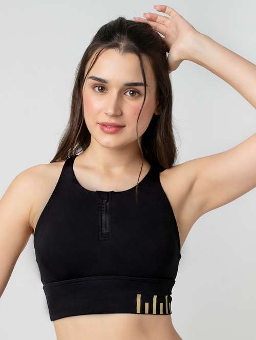 women solid lightly padded sports bra - 21926873 -  Standard Image - 0