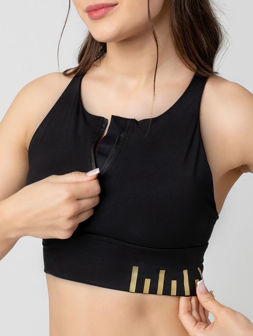 women solid lightly padded sports bra - 21926873 - Standard Image - 2