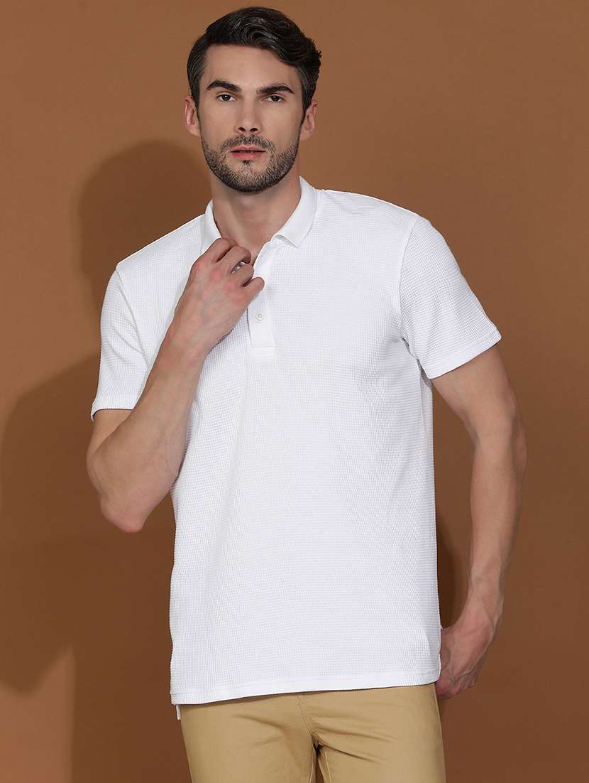 men solid short sleeve regular fit polo t-shirt