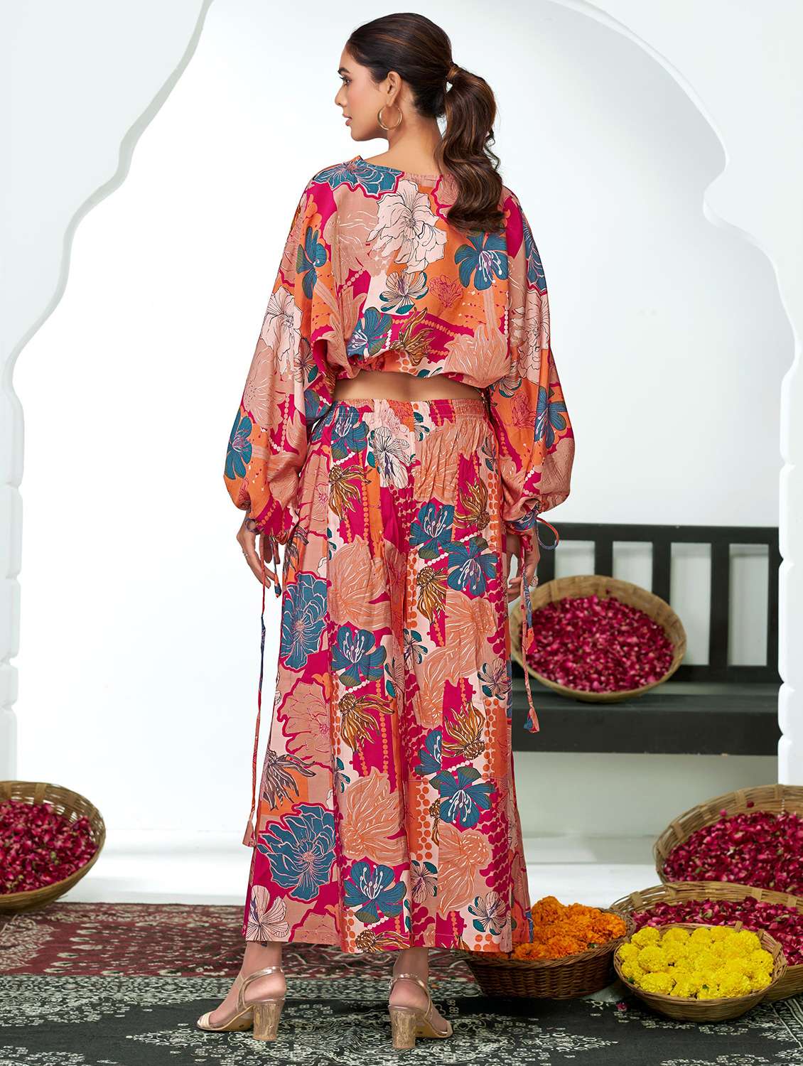 women floral printed long sleeve ethnic co-ord set - 21927936 -  Standard Image - 2