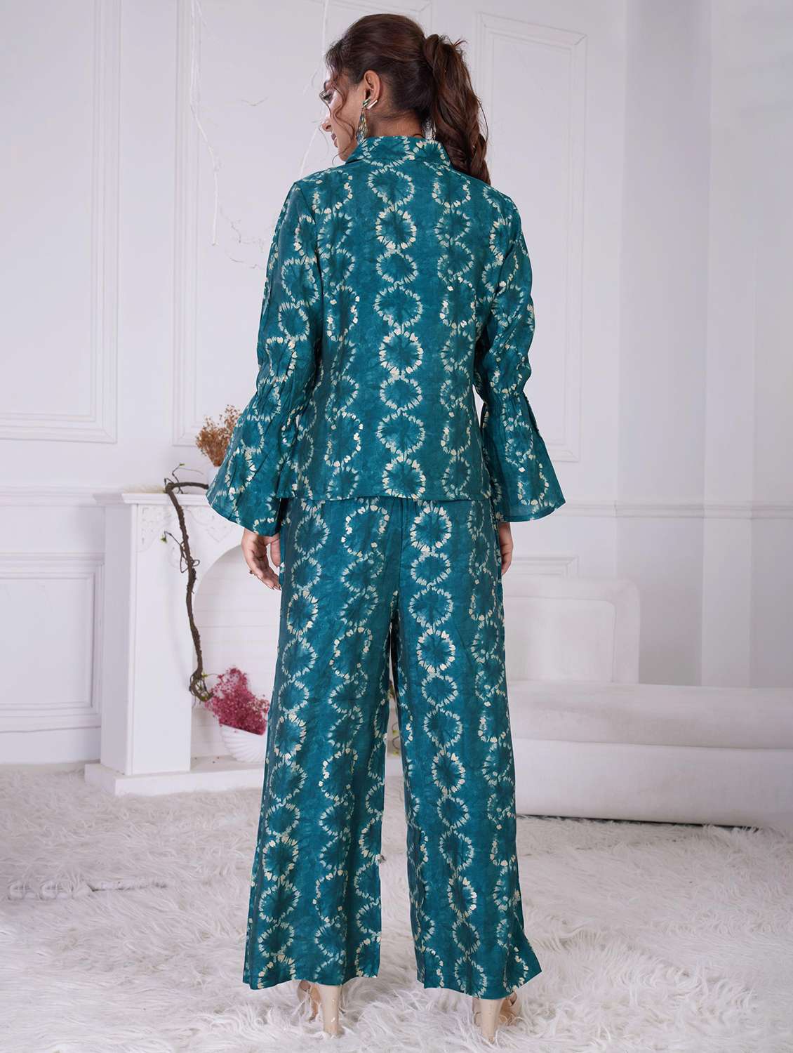women printed long sleeve ethnic co-ord set - 21928015 - Standard Image - 2