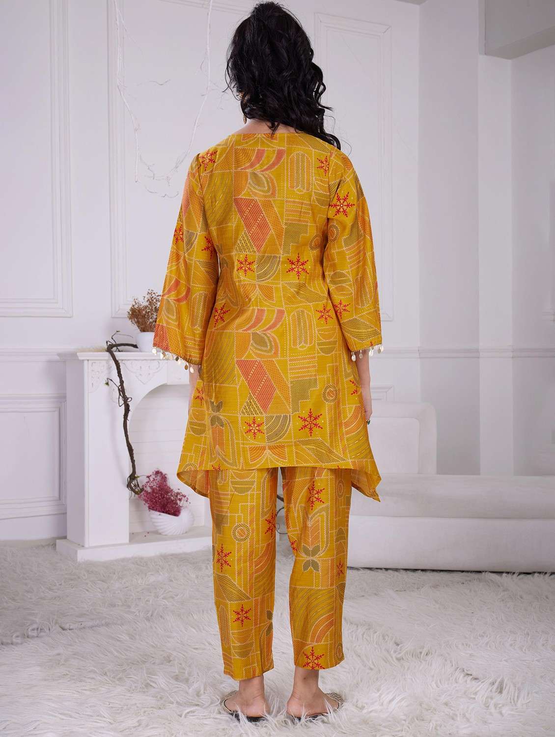 women printed long sleeve ethnic co-ord set - 21928018 - Standard Image - 2