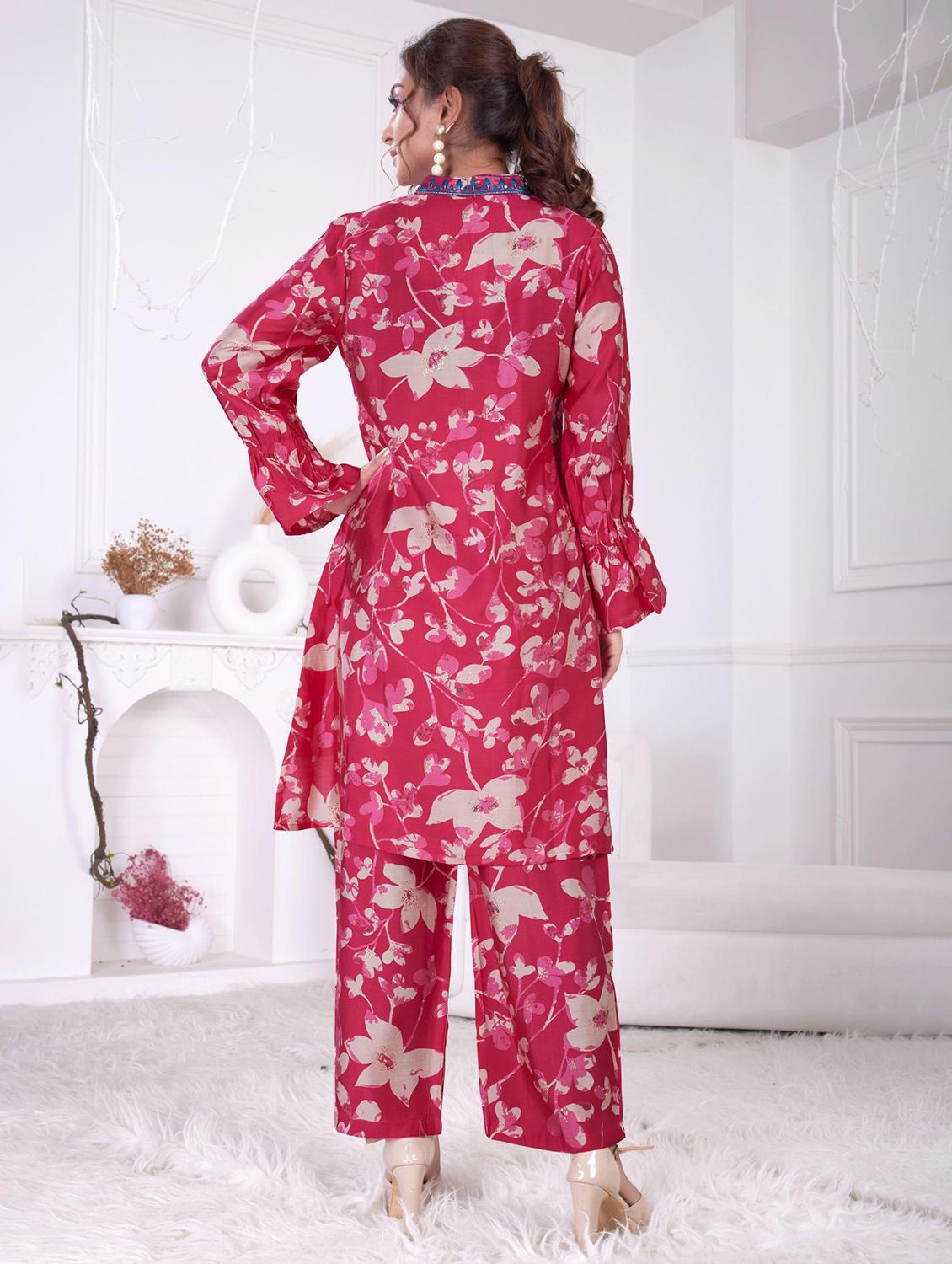 women printed long sleeve ethnic co-ord set - 21928021 - Standard Image - 2