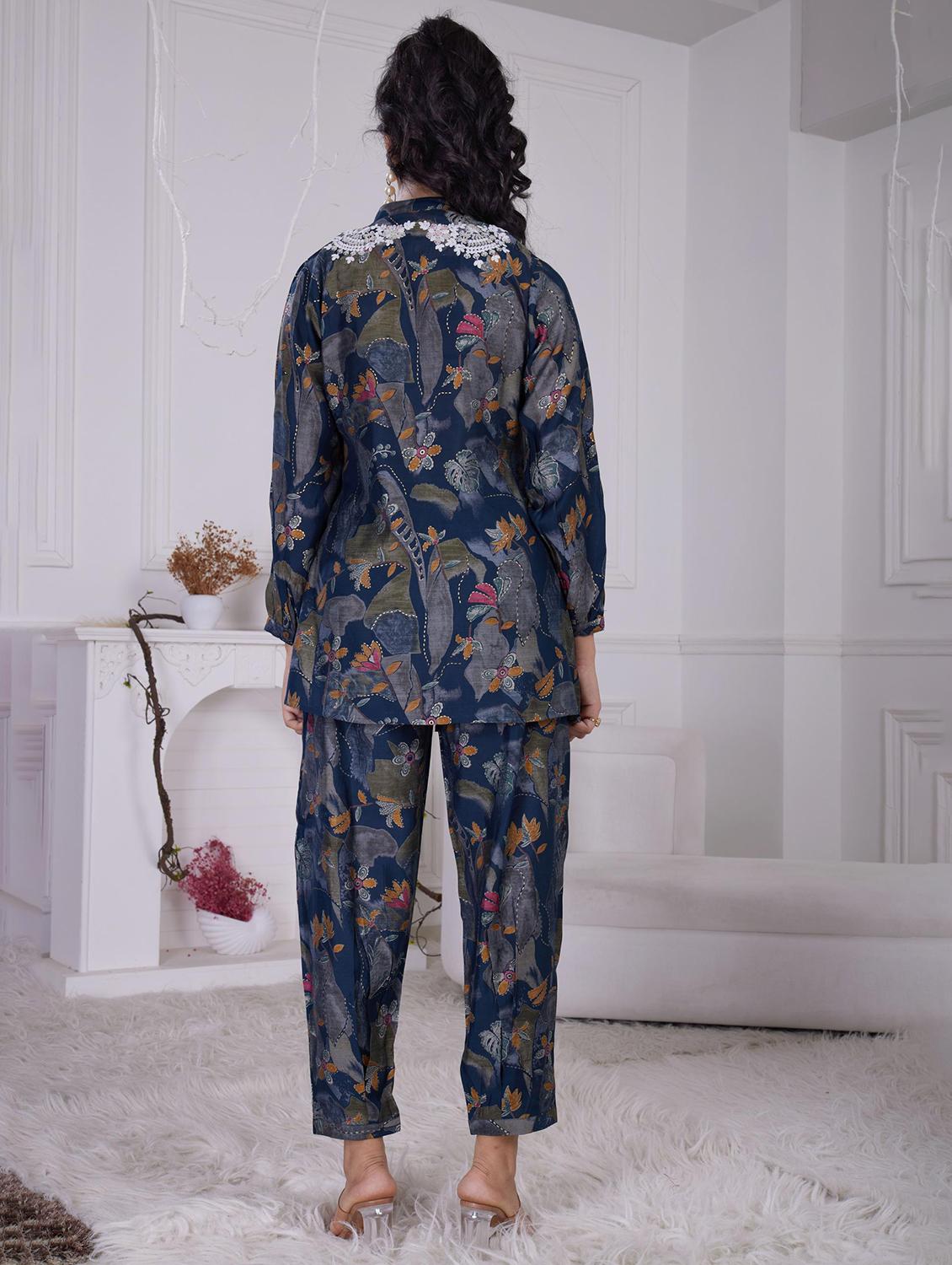 women printed long sleeve ethnic co-ord set - 21928022 - Standard Image - 2