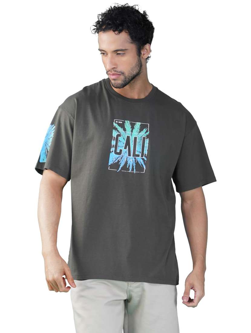 men printed short sleeves loose fit t-shirt