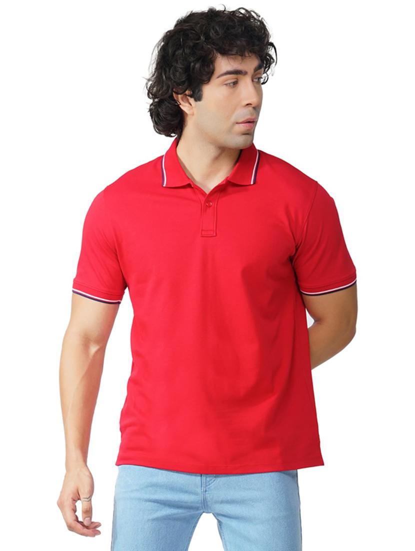 men solid short sleeves regular fit polo t-shirt - 21928071 - Zoom Image - 0