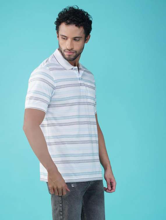 men striped short sleeves regular fit polo t-shirt - 21928082 -  Standard Image - 2