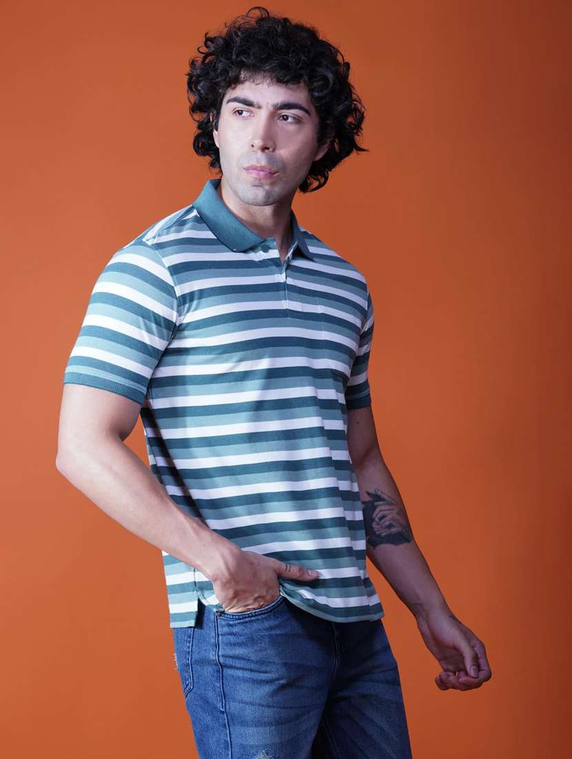 men striped short sleeves regular fit polo t-shirt - 21928083 -  Standard Image - 2