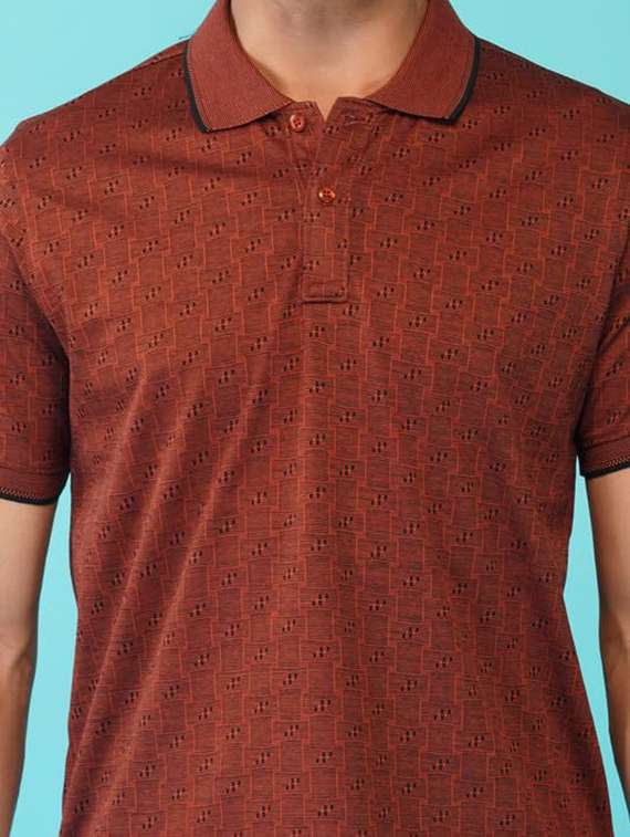 men printed short sleeves regular fit polo t-shirt - 21928108 - Standard Image - 2