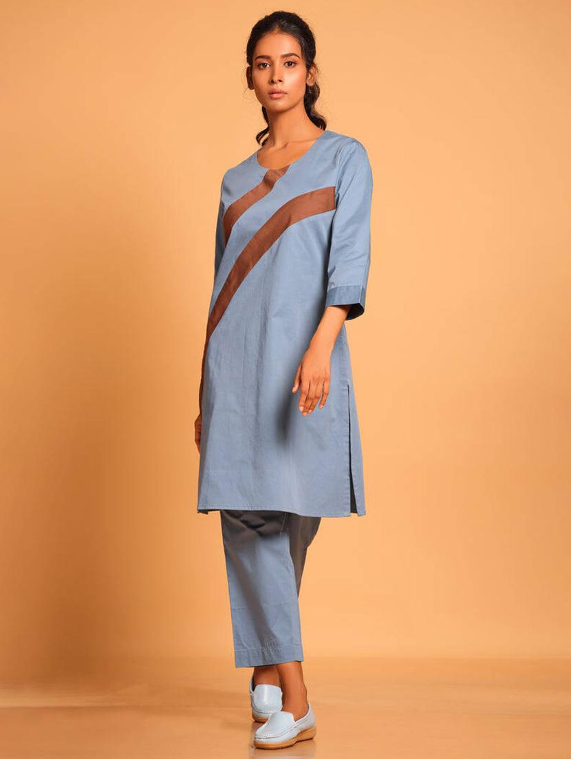 women color blocked ethnic co-ord set - 21928504 - Standard Image - 2
