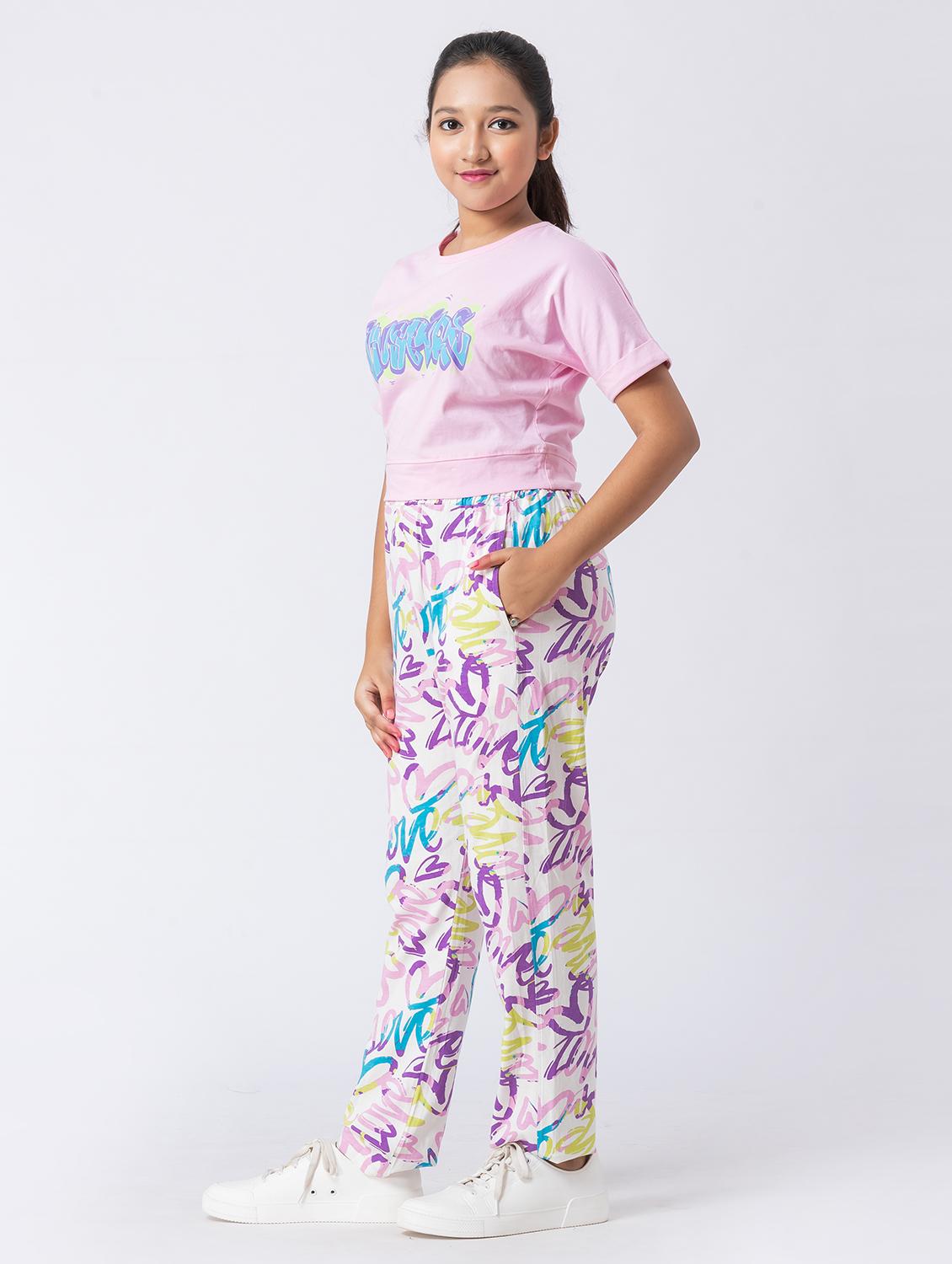 girls printed short sleeve pyjama set nightwear - 21928551 - Standard Image - 2