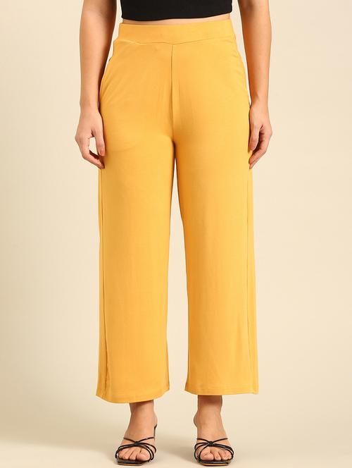 women solid high rise wide leg trouser - 21928562 - Standard Image - 0