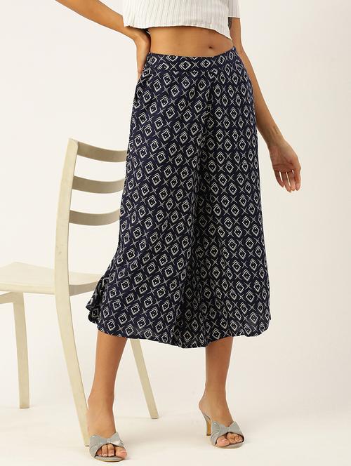 women printed mid rise culottes - 21928564 -  Standard Image - 0