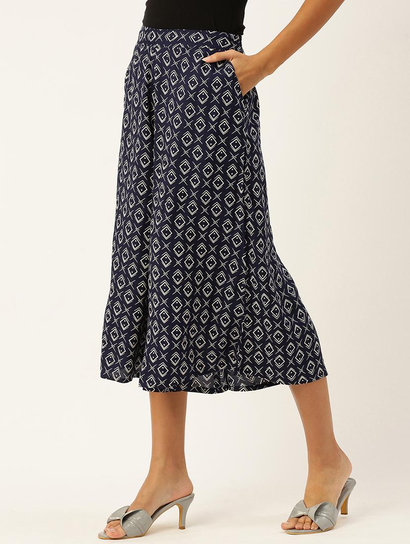women printed mid rise culottes - 21928564 - Standard Image - 2