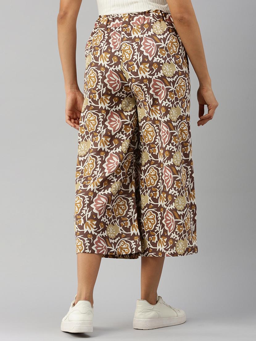 women printed mid rise culottes - 21928566 - Standard Image - 2
