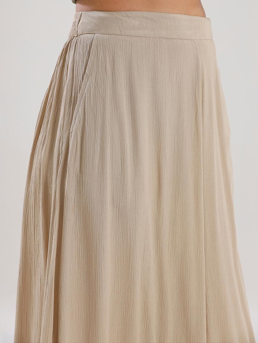 women solid high rise calf length palazzo - 21928571 - Standard Image - 2