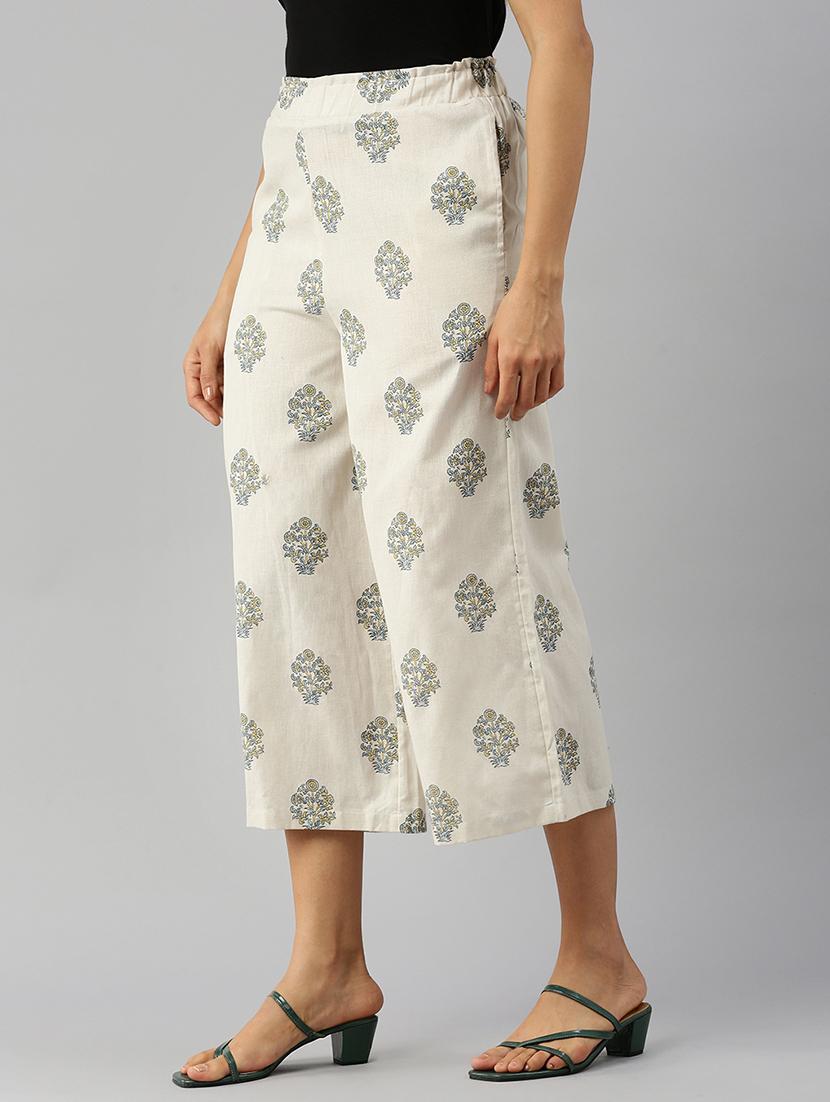 women printed high rise calf length palazzo - 21928575 - Standard Image - 2