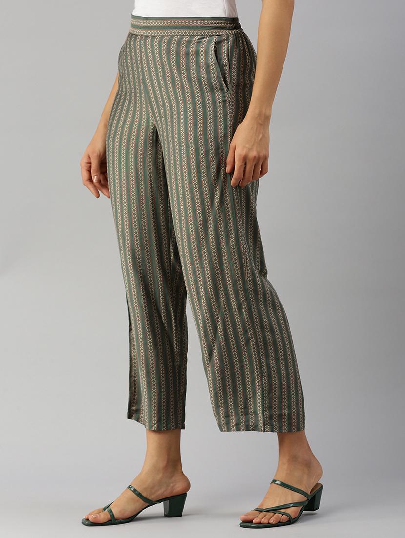 women printed high rise calf length palazzo - 21928576 - Standard Image - 2
