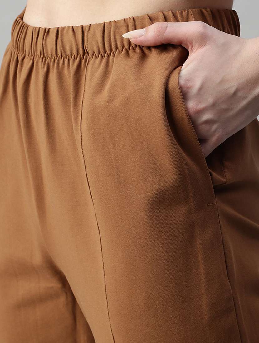 women solid high rise wide leg trouser - 21929571 -  Standard Image - 2