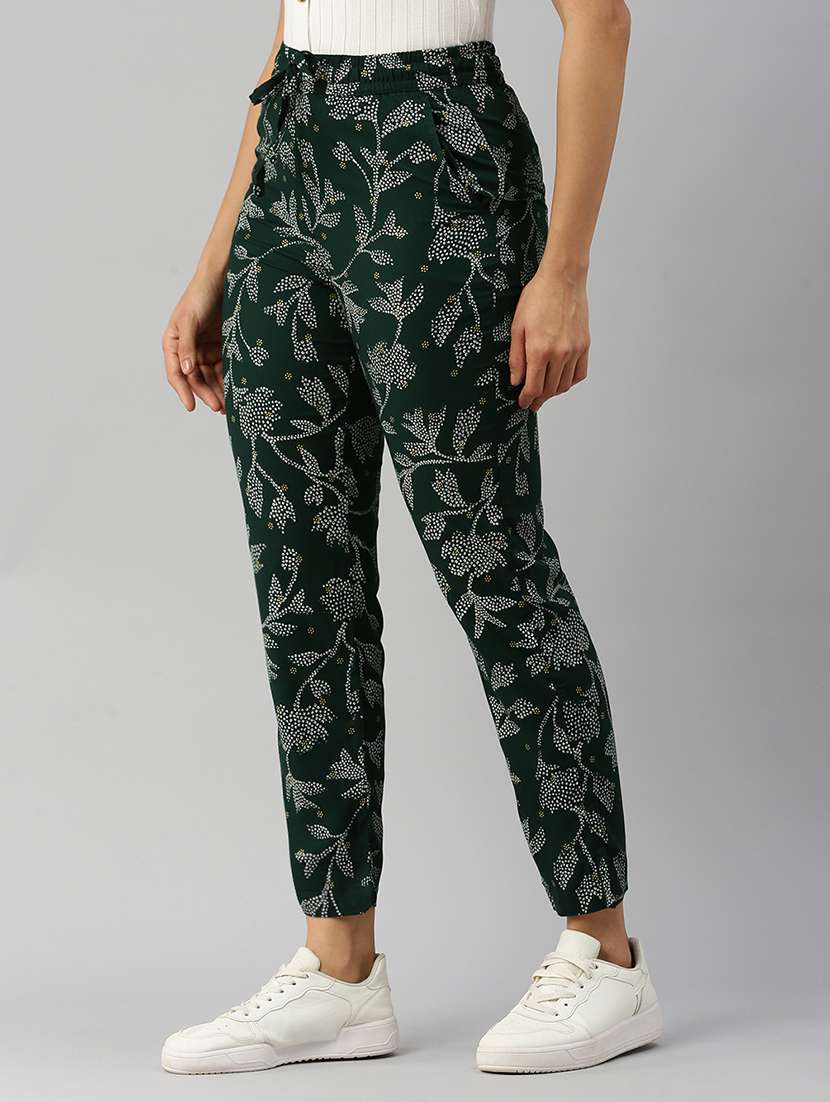 women floral printed high rise slim fit trouser - 21929573 -  Standard Image - 2