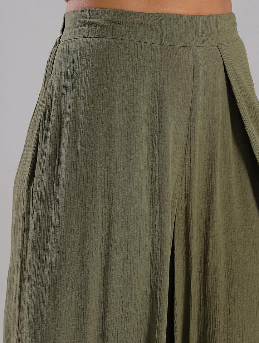 women solid high rise flared palazzo - 21929577 - Standard Image - 2