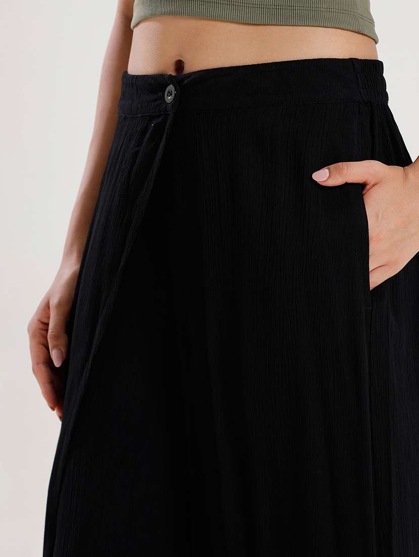 women solid high rise wide leg trouser - 21929578 -  Standard Image - 2