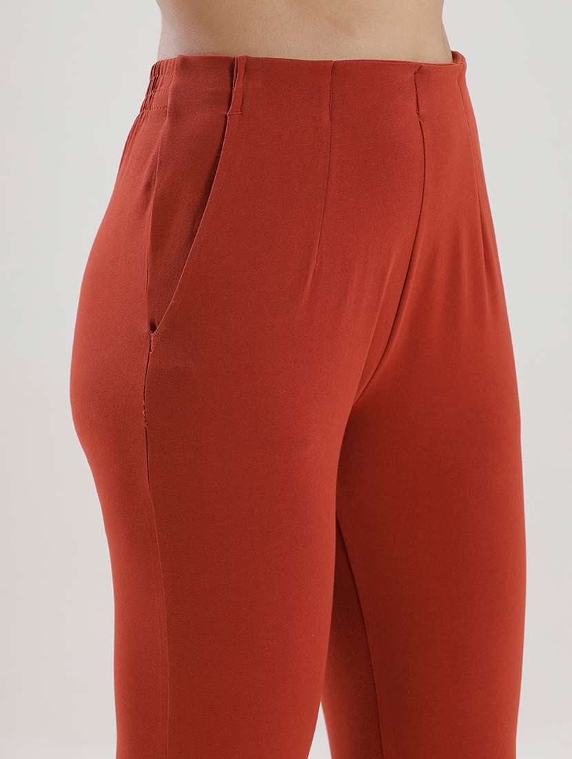 women solid high rise cigarette pant - 21929579 -  Standard Image - 2