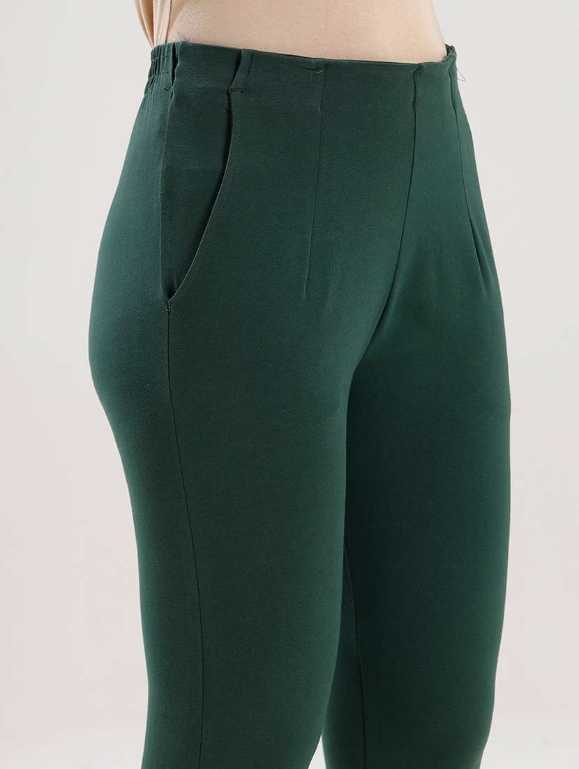 women solid high rise cigarette pant - 21929580 - Standard Image - 2