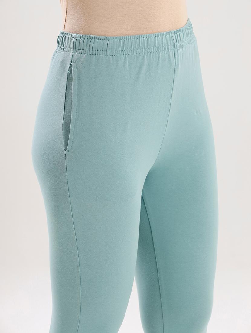 women solid mid rise ankle length legging - 21929581 - Standard Image - 2