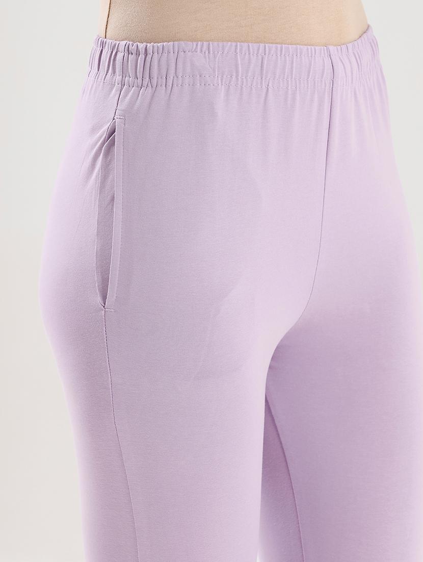 women solid mid rise ankle length legging - 21929588 - Standard Image - 2