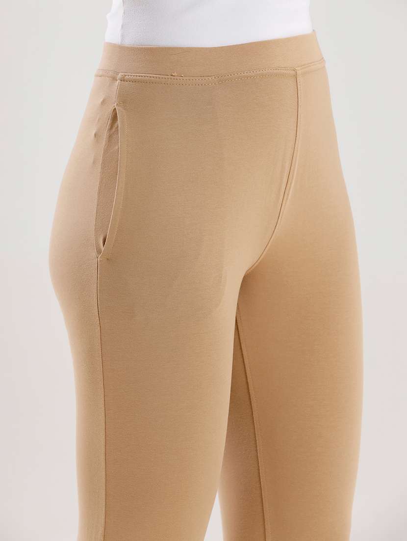 women solid mid rise ankle length legging - 21929594 -  Standard Image - 2