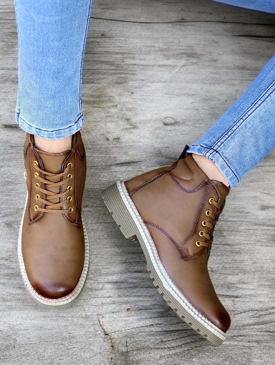 men brown solid lace up shoe - 21930253 - Zoom Image - 0