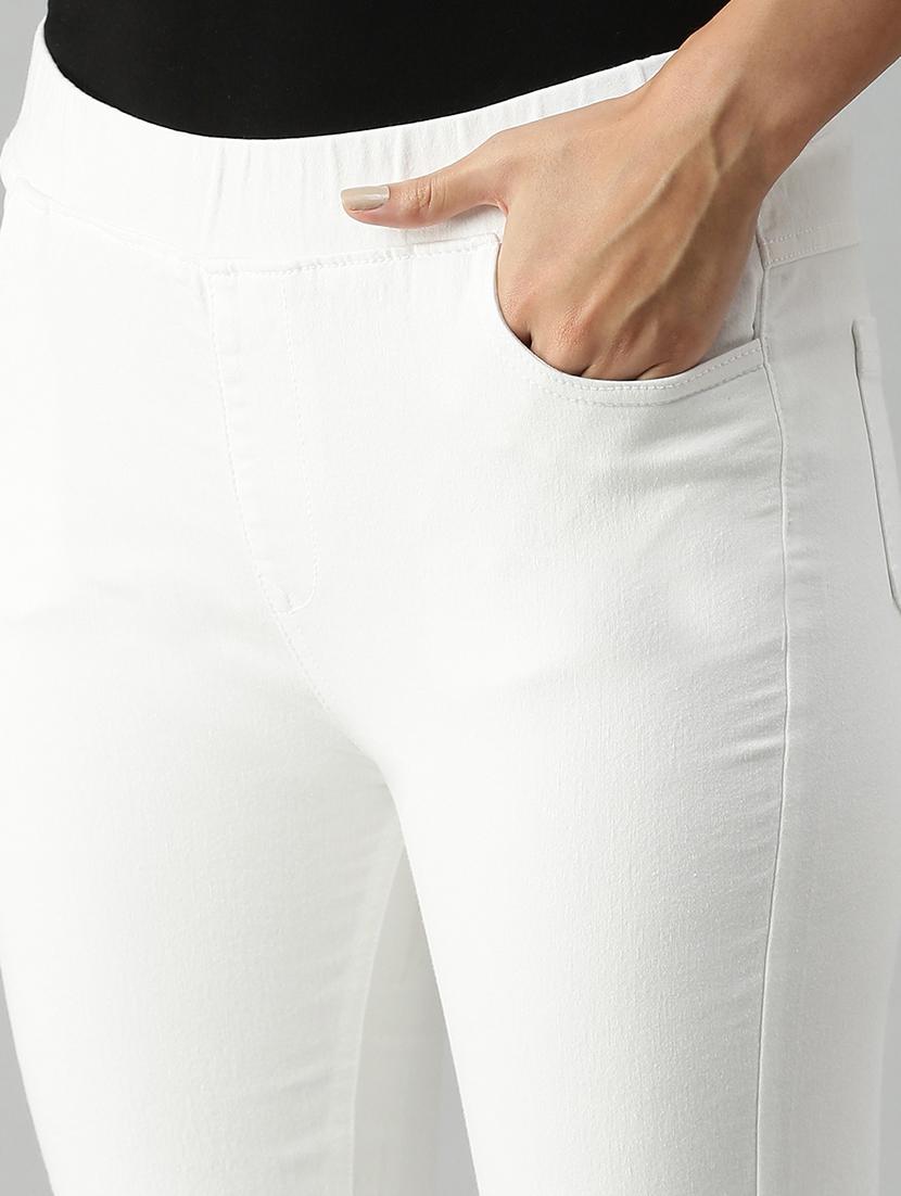 women sollid mid rise slim fit jegging - 21930262 - Standard Image - 2