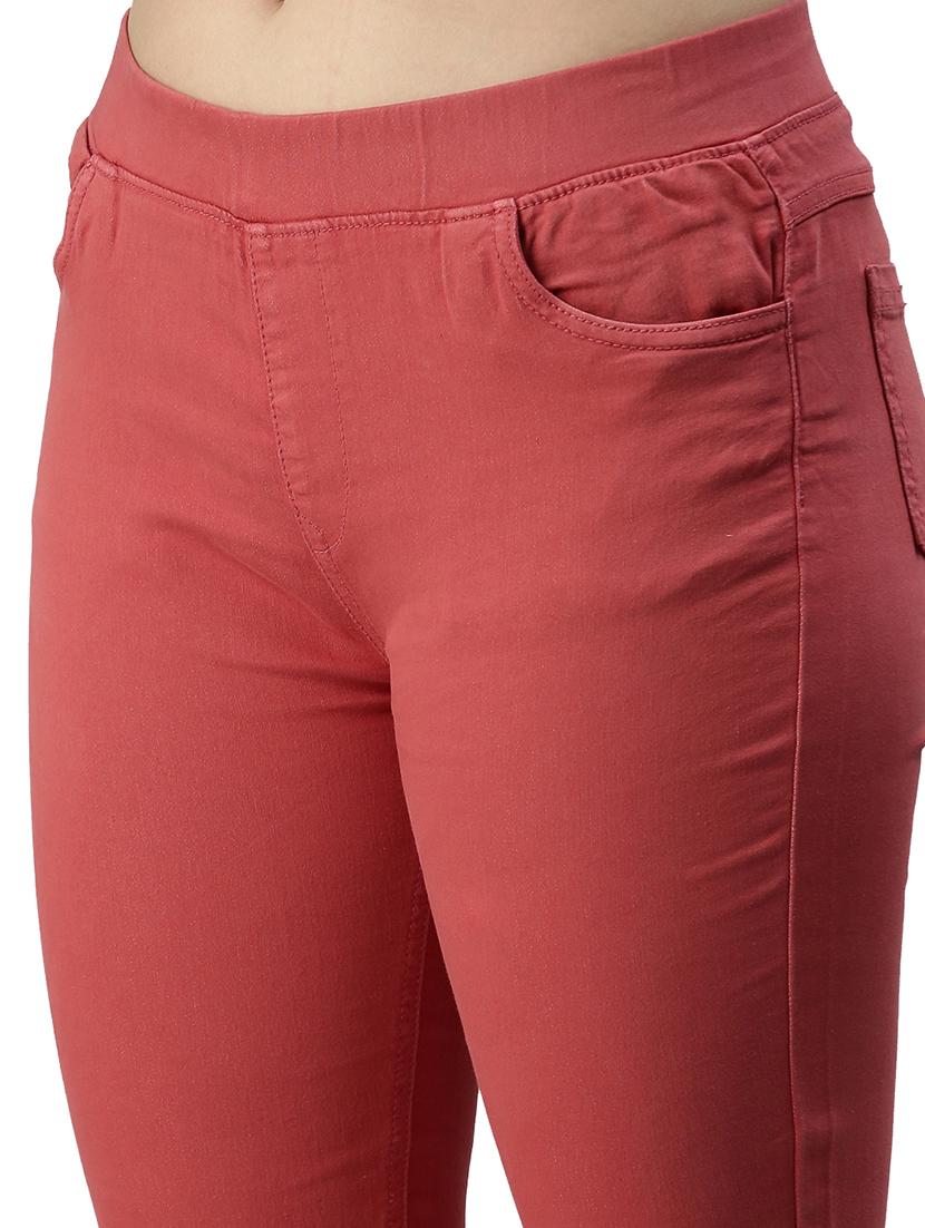 women sollid mid rise slim fit jegging - 21930265 - Standard Image - 2
