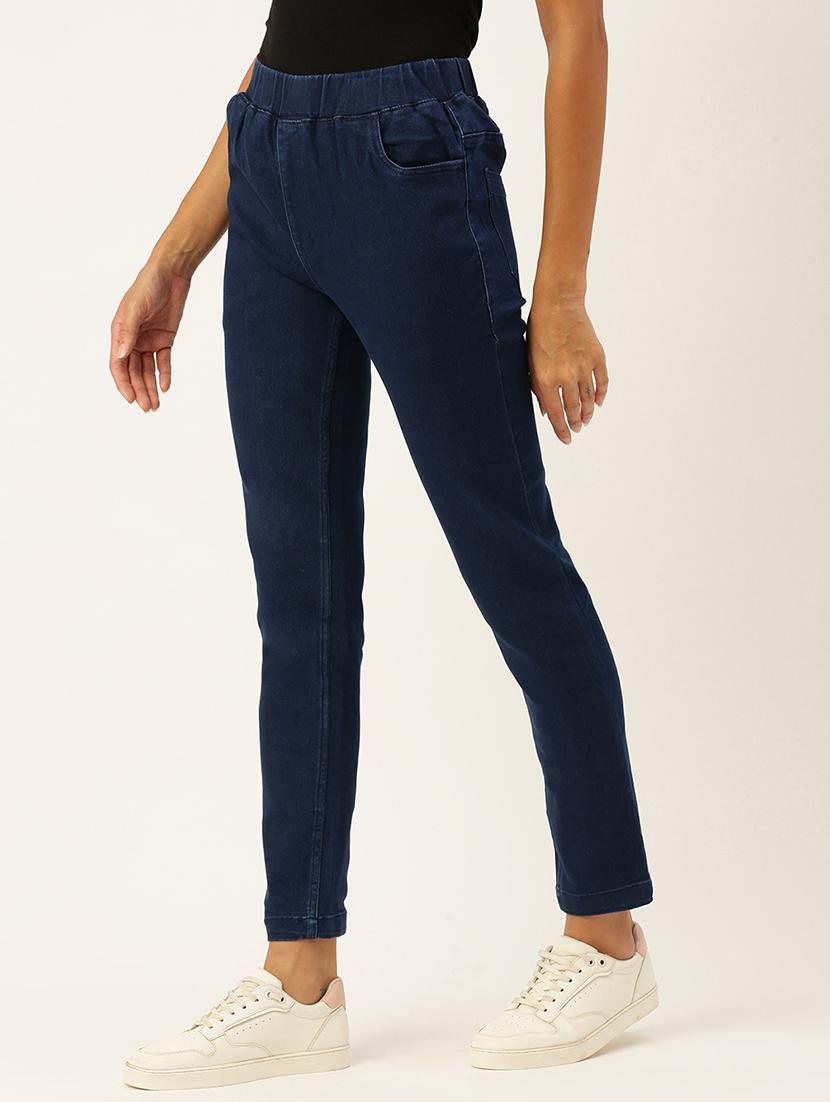 women sollid mid rise slim fit jegging - 21930267 - Standard Image - 2