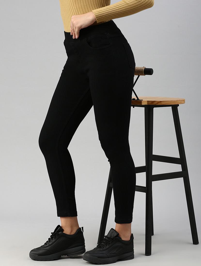 women sollid mid rise slim fit jegging - 21930269 -  Zoom Image - 0