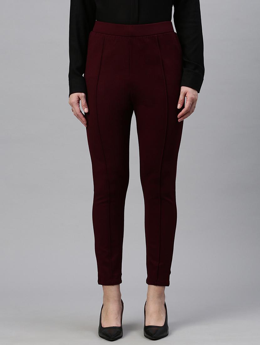women solid mid rise slim fit jegging