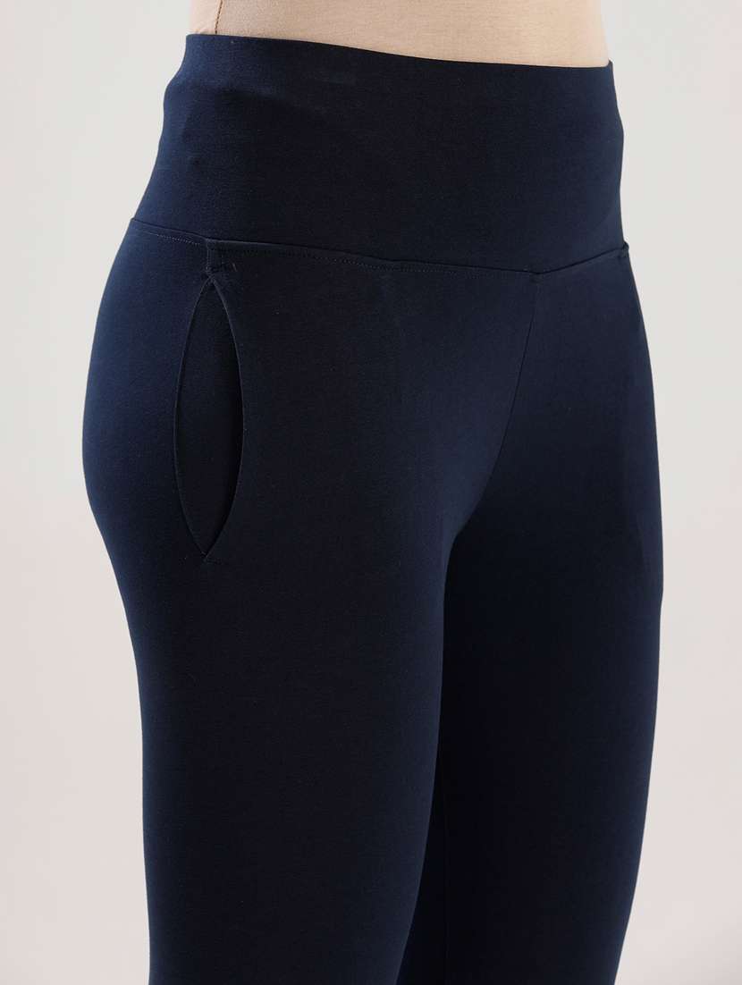 women solid high rise slim fit jegging - 21930290 - Standard Image - 2