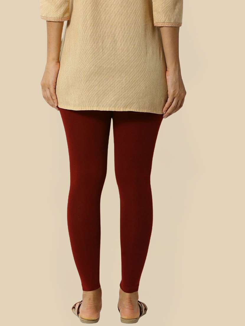 women solid mid rise ankle length legging - 21930299 -  Standard Image - 2