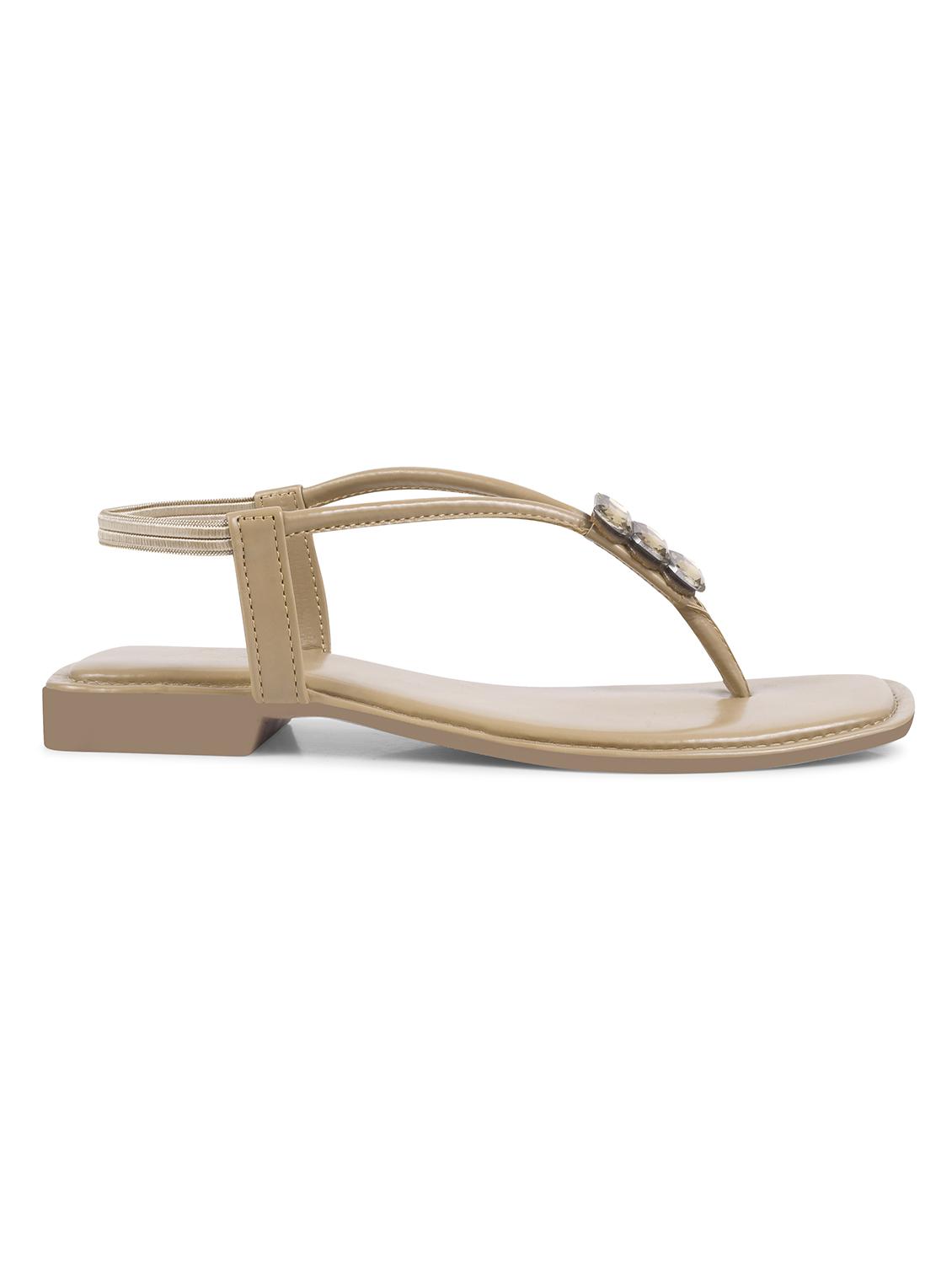 women beige t-strap sandal - 21930382 - Standard Image - 2