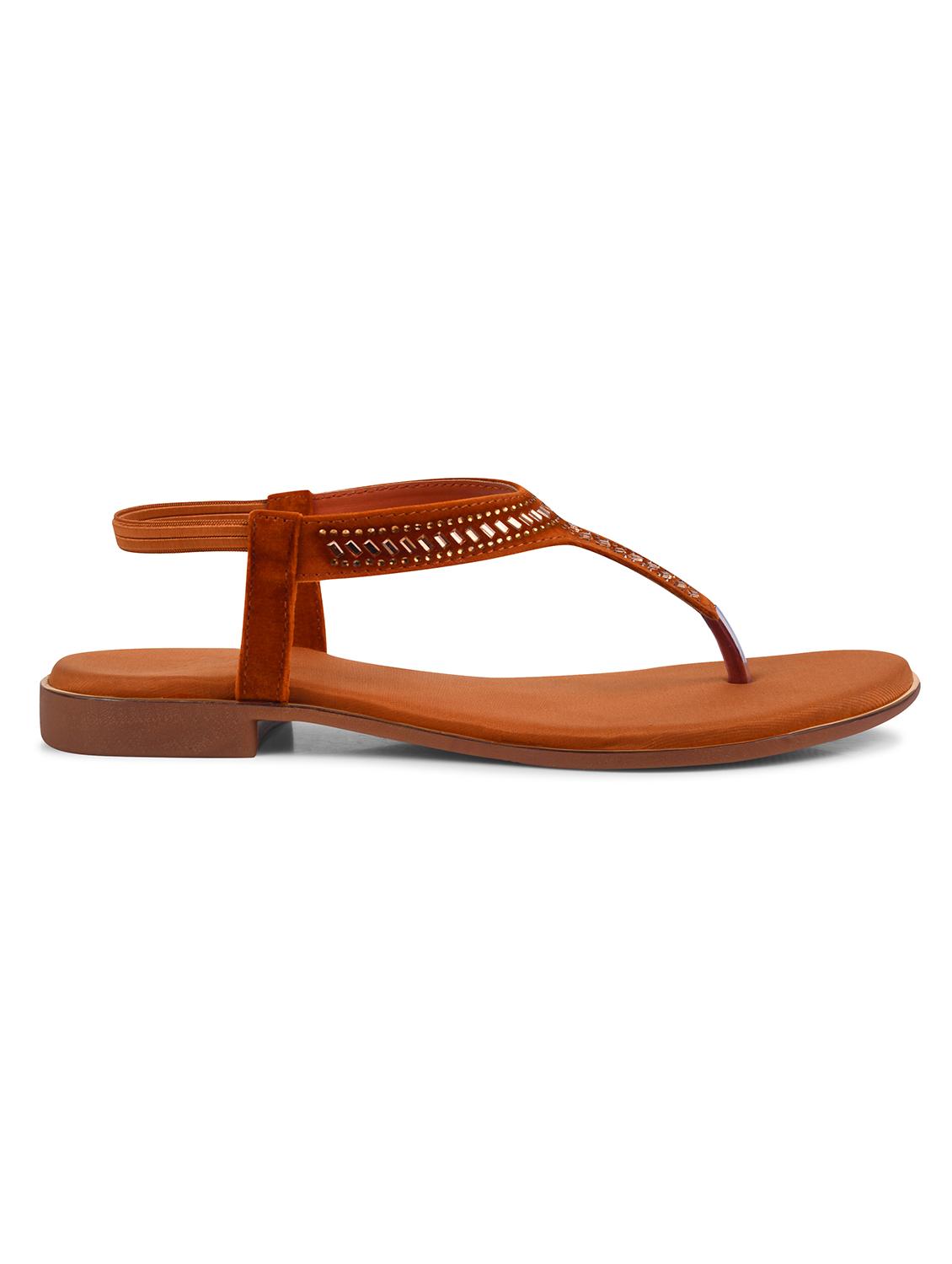 women tan t-strap sandal - 21930387 - Standard Image - 2