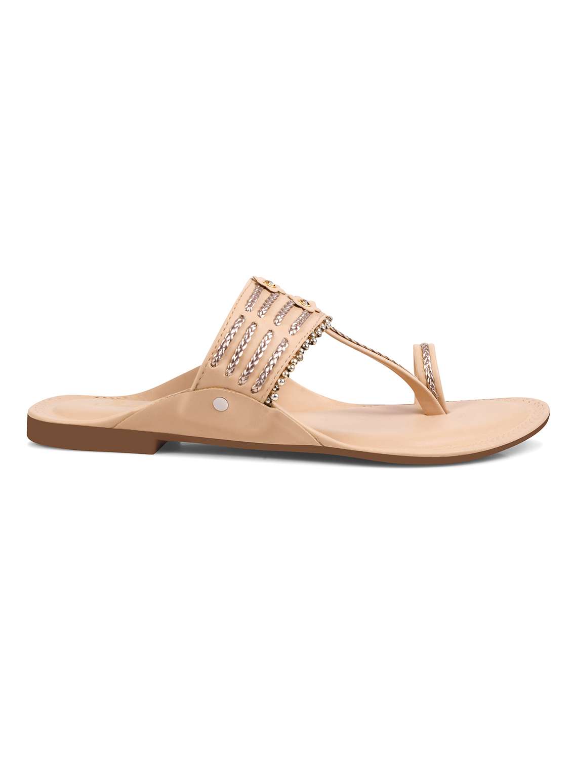 Pink Pu One Toe Kolhapuris