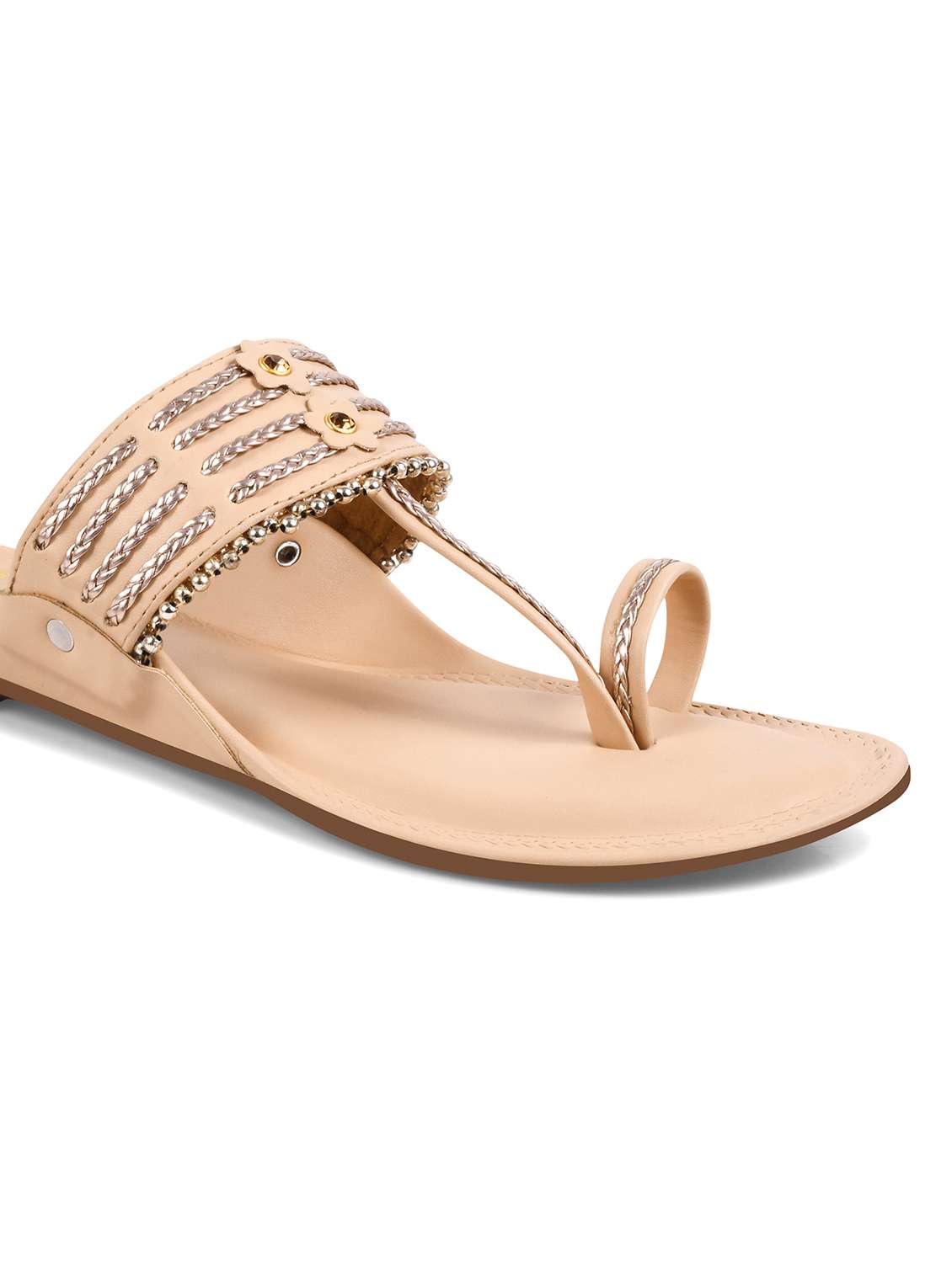 Pink Pu One Toe Kolhapuris