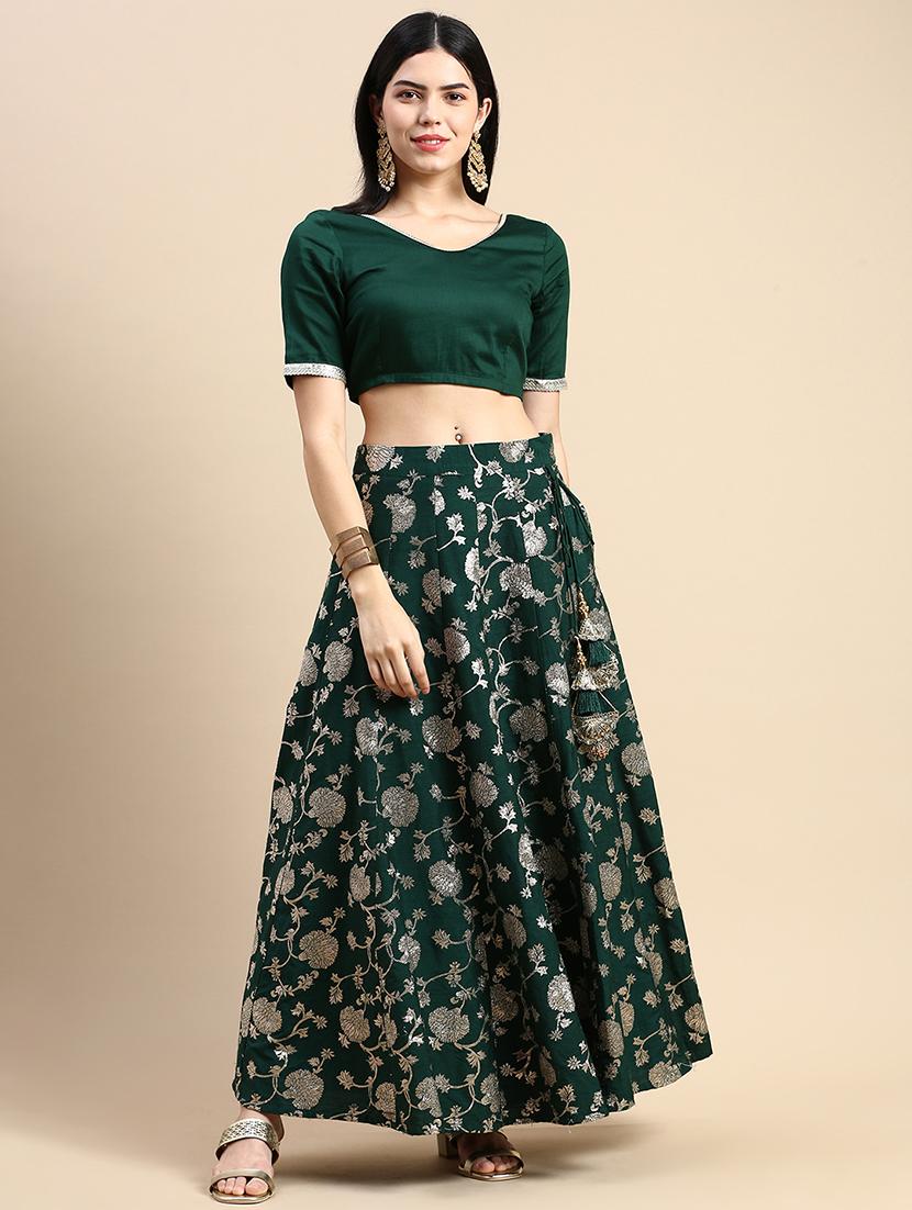 women foil printed mid rise flared skirt - 21930427 -  Zoom Image - 0